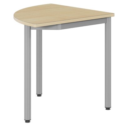 SCOLAIRE - Se Reunir - Table CARÉLIE plat. ép.24 mm strat. chant bois pièt. époxy - 1/4 R80 cm - T6