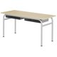 Table DELTA casier plateau ép.19 mm mélaminé chant ABS piètement époxy - 130x50cm - T4