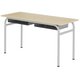 Table DELTA casier plateau ép.19 mm mélaminé chant ABS piètement époxy - 130x50cm - T5