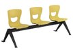 Siège poutre SMIL3P 3 pl. coque polypropylène pièt. époxy - L185xP70x78 cm - Jaune P07/nr