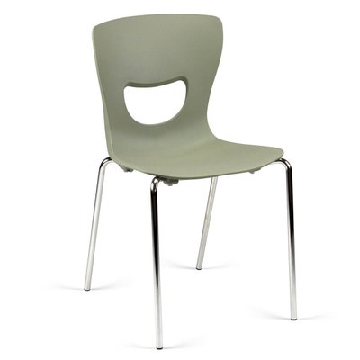SCOLAIRE - Se Reunir - Chaise SMIL-P coque polypropylène pièt. chromé - T6 - Taupe P02