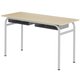 Table DELTA casier plateau ép.19 mm mélaminé chant ABS piètement époxy - 130x50cm - T6