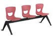 Siège poutre SMIL3P 3 pl. coque polypropylène pièt. époxy - L185xP70x78 cm - Corail P33/nr