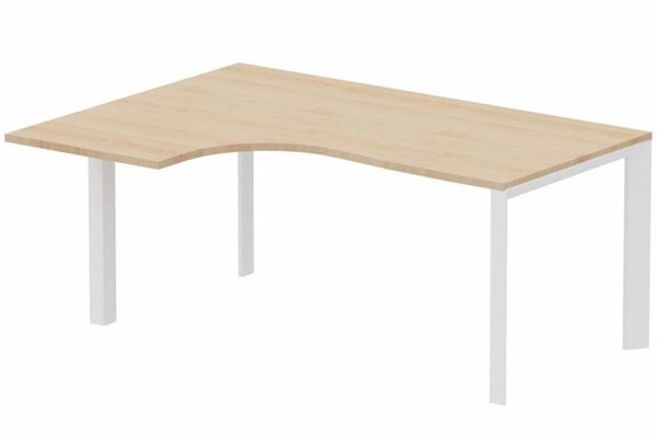 Gamme K7 - Plans compacts - Plan Compact 90° asymétrique 180x120x80/60cm retour à gauche hêtre/blanc