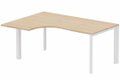 Plan Compact 90° asymétrique 160x120x80/60cm retour à gauche hêtre/blanc