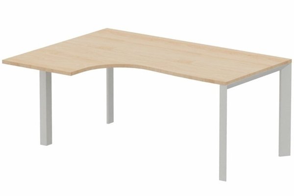 Gamme K7 - Plans compacts - Plan Compact 90° asymétrique 160x120x80/60cm retour à gauche hêtre/aluminium