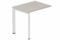Retour direct 100x60cm sur pied, plateau acacia, structure blanc