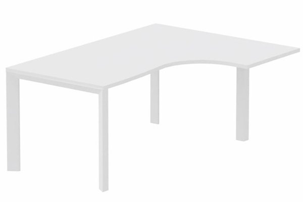 Gamme K7 - Plans compacts - Plan Compact 90° asymétrique 160x120x80/60cm retour à droite blanc/blanc - sur délai