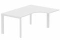 Plan Compact 90° asymétrique 160x120x80/60cm retour à droite blanc/blanc - sur délai