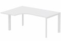 Plan Compact 90° asymétrique 160x120x80/60cm retour à gauche blanc/blanc - sur délai