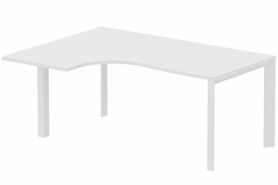 Plan Compact 90° asymétrique 160x120x80/60cm retour à gauche blanc/blanc - sur délai