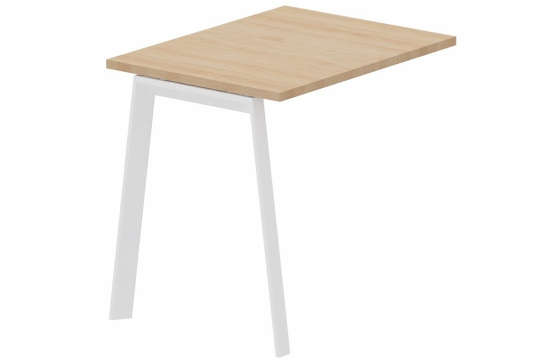 Extension retour direct 120 x 60 cm, plateau hêtre, structure blanc