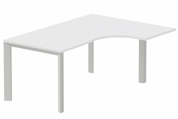Gamme K7 - Plans compacts - Plan Compact 90° asymétrique 180x120x80/60cm retour à droite blanc/aluminium - sur délai