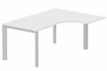 Plan Compact 90° asymétrique 180x120x80/60cm retour à droite blanc/aluminium - sur délai