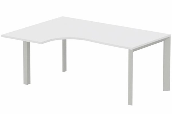 Gamme K7 - Plans compacts - Plan Compact 90° asymétrique 180x120x80/60cm retour à gauche blanc/aluminium - sur délai
