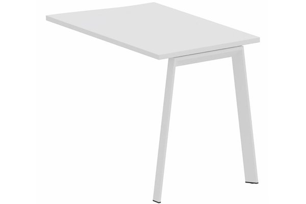 Gamme K8 - Extensions - Plans vagues - Retour vague à droite 90 x 60 cm sur pied K7, plateau blanc, structure blanc