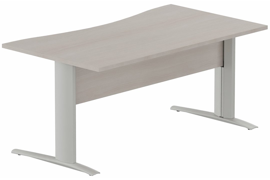Plan vague symétrique, VDF Bois, 160x90x80cm, plateau acacia, structure aluminium