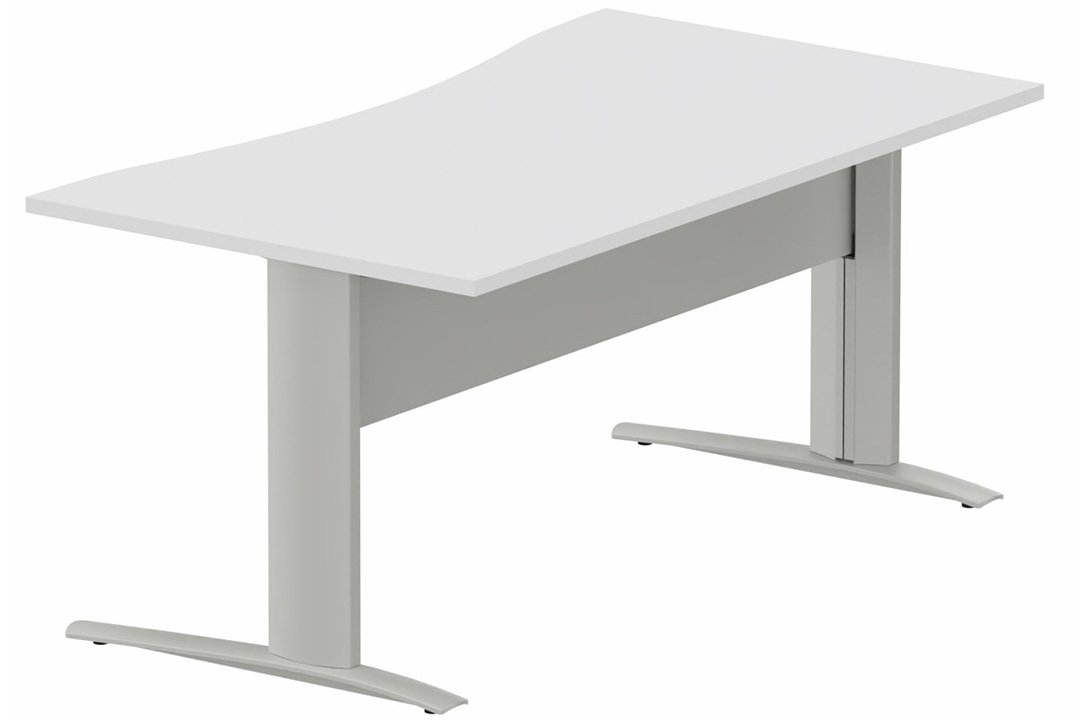 Plan vague symétrique, VDF Métal, 160x90x80cm blanc/aluminium - sur délai