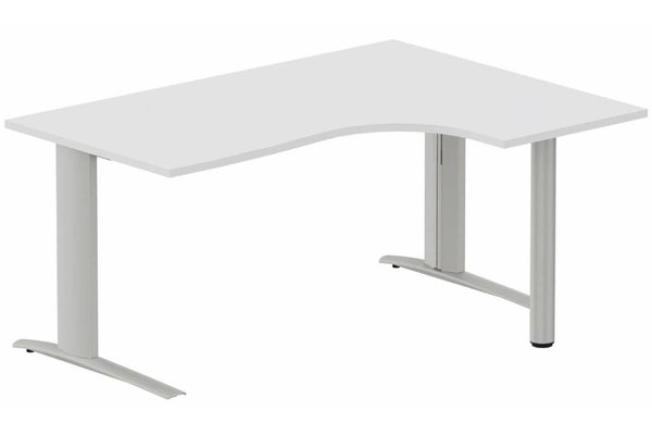 Gamme K1 - Plans compacts - Bureau retour à droite sur pied, 160x120x80cm