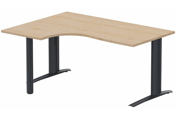 Gamme K1 - Plans compacts - Bureau retour à gauche sur pied, 160x120x80cm