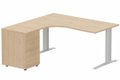 Bureau retour à gauche, caisson mélaminé, 180x162x80cm
