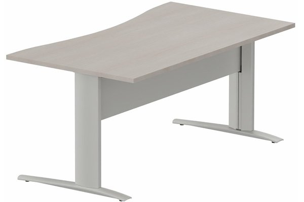 Gamme K1 - Plans vagues - Plan vague symétrique, VDF Métal, 180x90x80cm, plateau acacia, structure aluminium