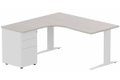 Bureau retour à gauche, caisson métallique, 180x162x80cm