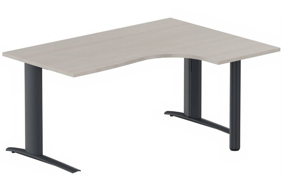 Bureau retour à droite sur pied, 160x120x80cm