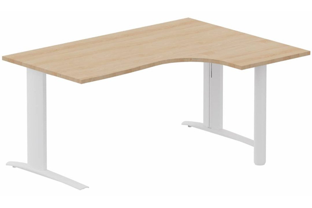 Bureau retour à droite sur pied, 160x120x80cm