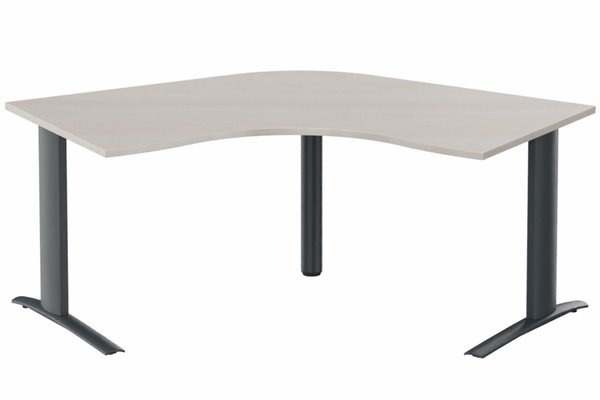 Gamme K1 - Plans compacts - Bureau 120° symétrique, 120x120/80cm, Acacia/Anthracite