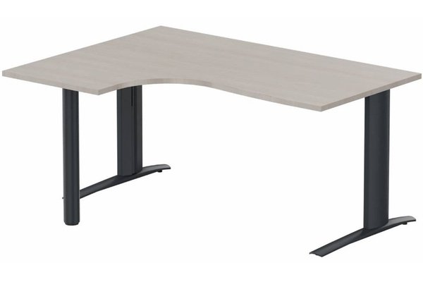 Gamme K1 - Plans compacts - Bureau retour à gauche sur pied, 160x120x80cm