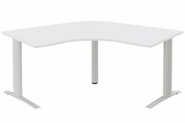 Gamme K1 - Plans compacts - Bureau 120° symétrique, 120x120/80cm, Blanc/Aluminium
