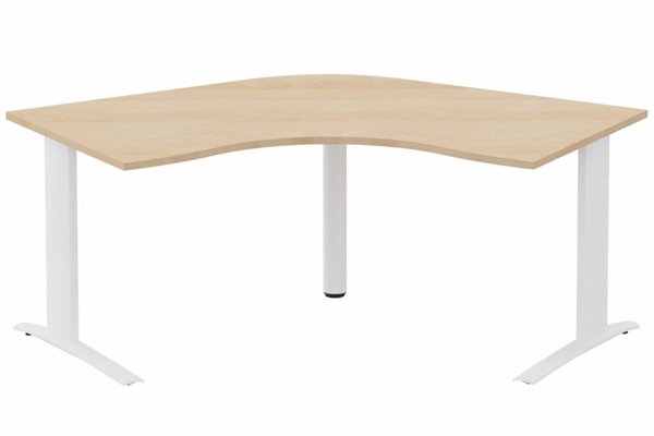 Gamme K1 - Plans compacts - Bureau 120° symétrique, 120x120/80cm, Hêtre/Blanc