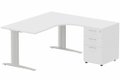 Bureau retour à droite, caisson mélaminé, 160x162x80cm