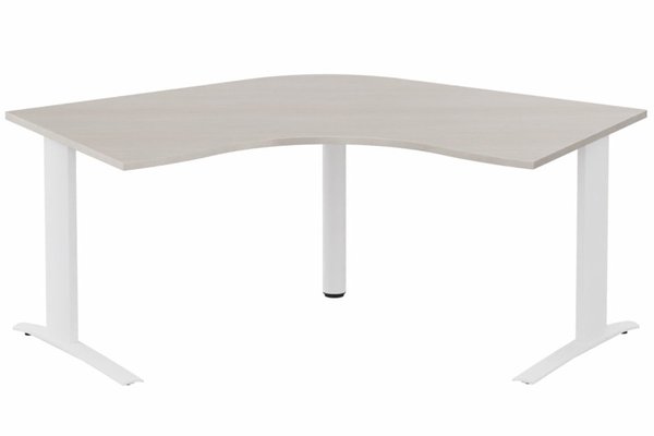 Gamme K1 - Plans compacts - Bureau 120° symétrique, 120x120/80cm, Acacia/Blanc