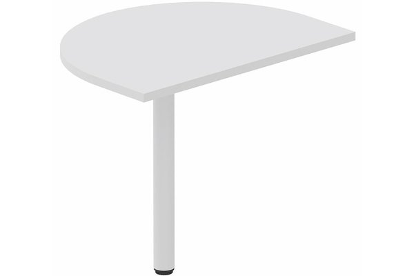 Gamme K3 - Plateau d'angle et extensions conviviales - Plan de convivialité 80x60cm sur pied de soutien, plateau blanc, structure blanc
