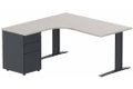 Bureau retour à gauche, caisson métal, 160x162x80cm