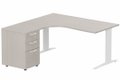Bureau retour à gauche, caisson mélaminé, 160x162x80cm