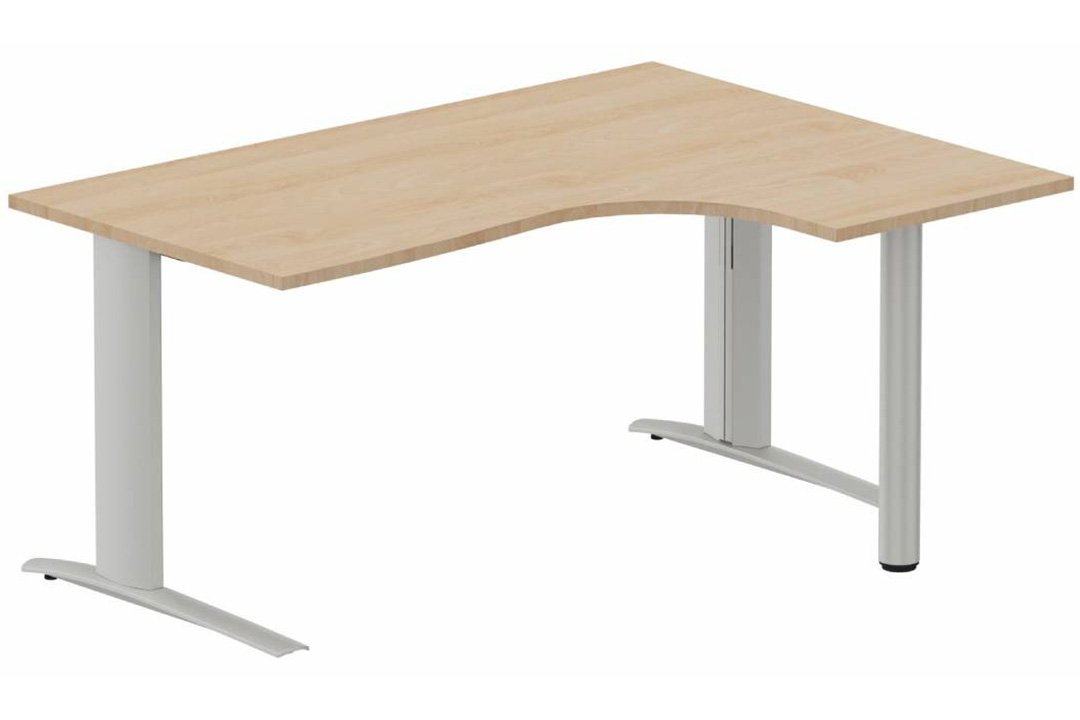 Bureau retour à droite sur pied, 160x120x80cm