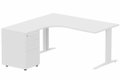 Bureau retour à gauche, caisson mélaminé, 160x162x80cm