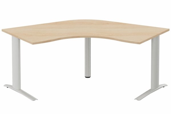 Gamme K1 - Plans compacts - Bureau 120° symétrique, 120x120/80cm, Hêtre/Aluminium