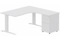 Bureau retour à droite, caisson métal, 180x162x80cm