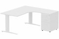 Bureau retour à droite, caisson mélaminé, 180x162x80cm