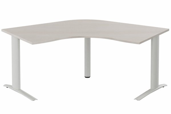 Gamme K1 - Plans compacts - Bureau 120° symétrique, 120x120/80cm, Acacia/Aluminium
