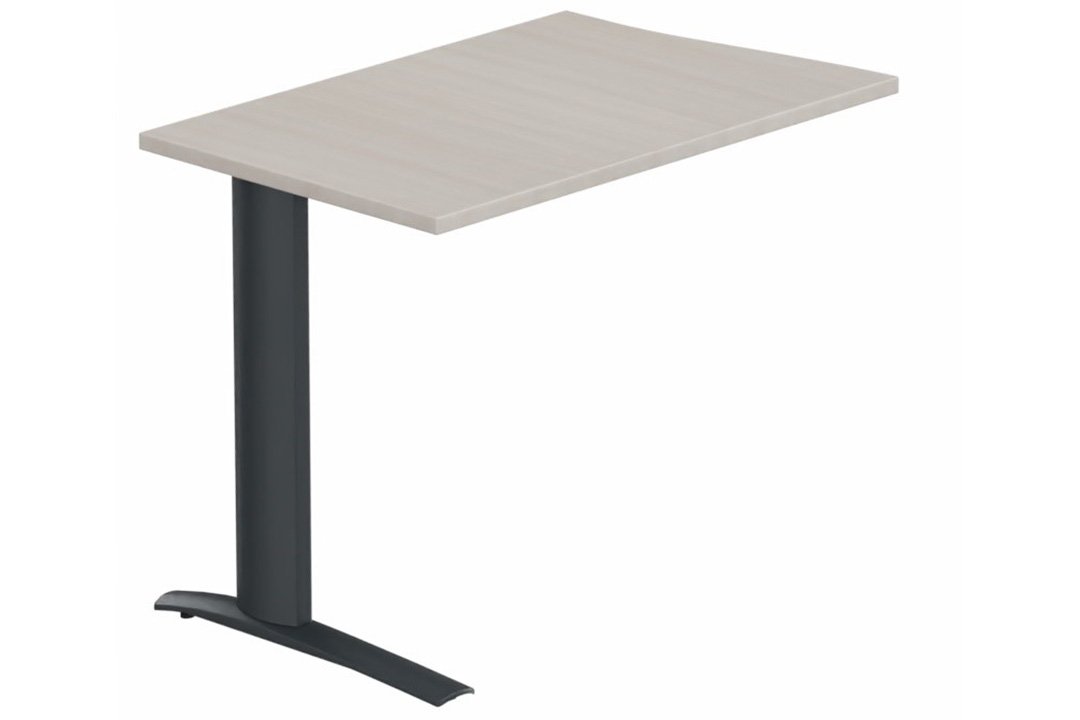 Retour vague à gauche 90x60cm sur pied, plateau acacia, structure anthracite