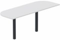 K2- Extension 1/2 lune L165xP80 sur 2 pieds de soutien -Finitions : PLATEAUX: BLANC (BL) / PIETEMENTS: ANTHRACITE (AN)