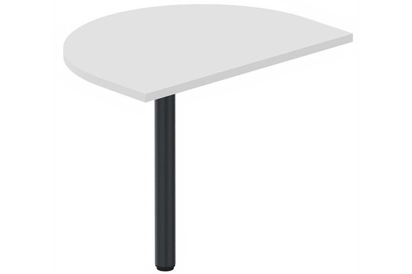Gamme K3 - Plateau d'angle et extensions conviviales - Plan de convivialité 80x60cm sur pied de soutien, plateau blanc, structure anthracite