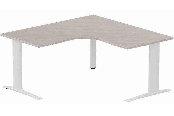 Gamme K1 - Plans compacts - Bureau 90° symétrique, 160x160/80cm, Acacia/Blanc