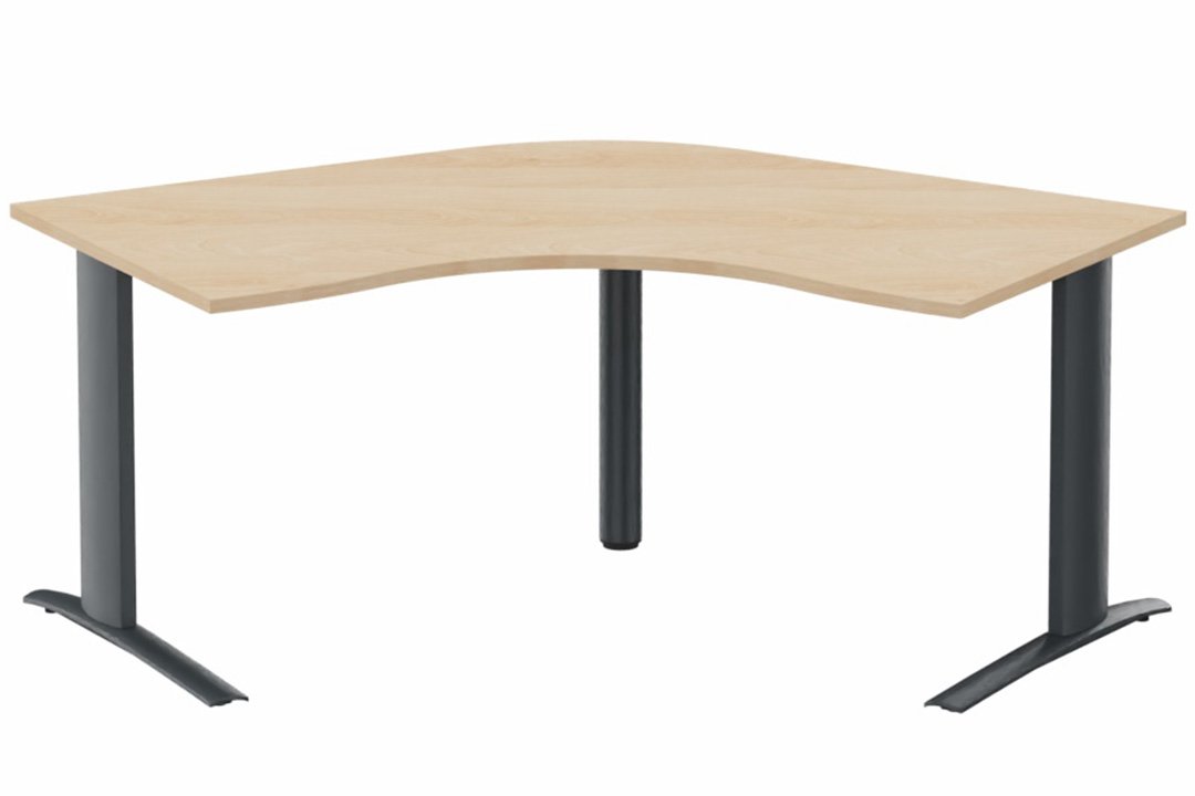 Bureau 120° symétrique, 120x120/80cm, Hêtre/Anthracite