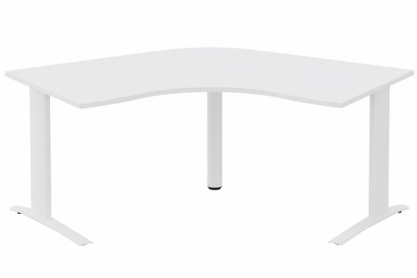Gamme K1 - Plans compacts - Bureau 120° symétrique, 120x120/80cm, Blanc/Blanc